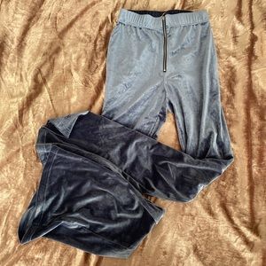 Blue Velvet Pull-Ring Flare Pants NWT
